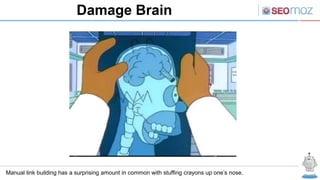Damage Brain




Manual link building has a surprising amount in common with stuffing crayons up one’s nose.
 
