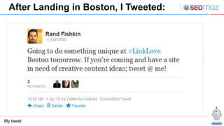 After Landing in Boston, I Tweeted:




My tweet
 