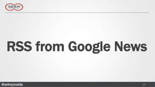 RSS from Google News

@wilreynolds         29
 