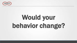 Would your
behavior change?
 