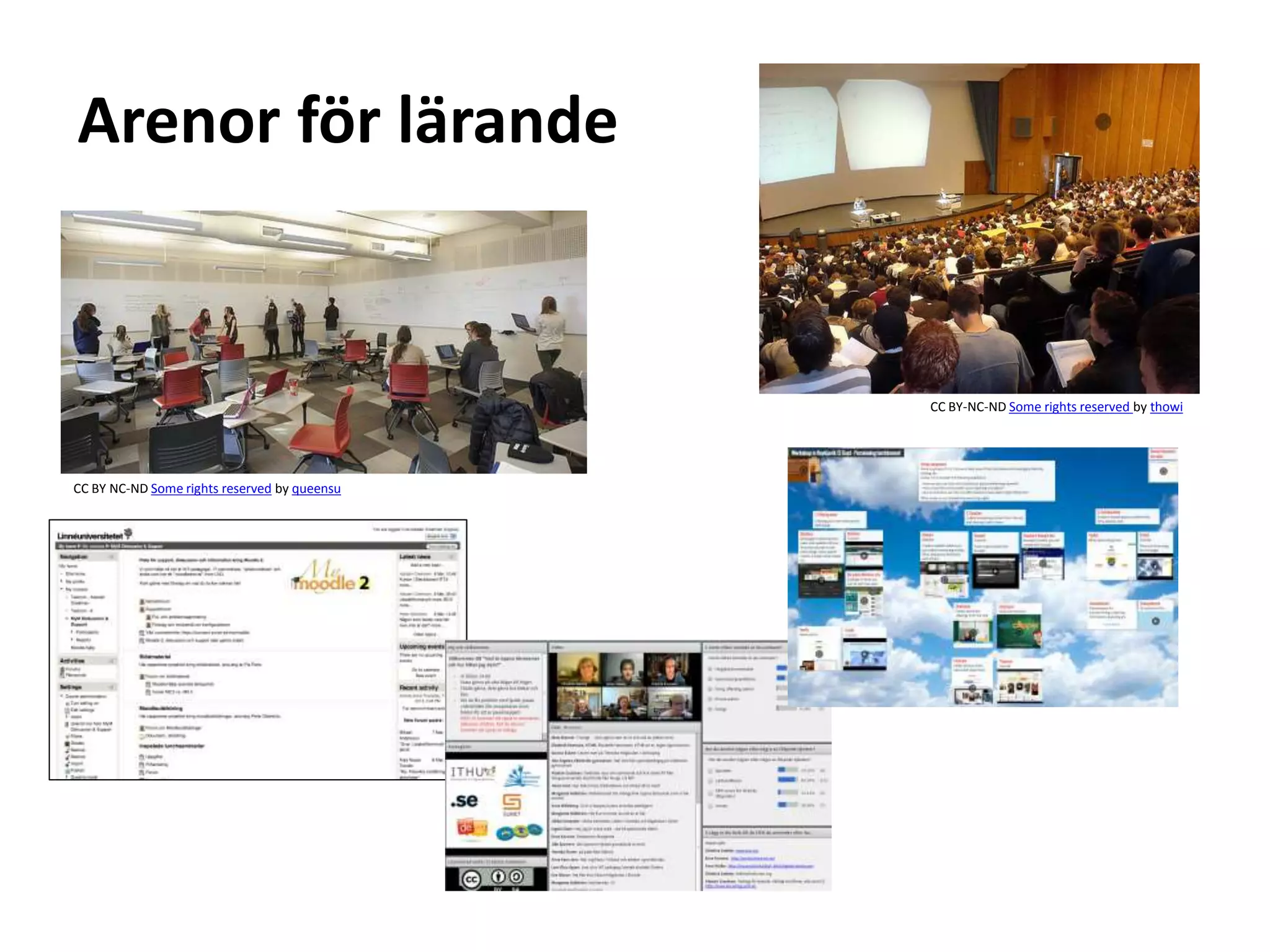 Arenor för lärande 
CC BY NC-ND Some rights reserved by queensu 
CC BY-NC-ND Some rights reserved by thowi 
 