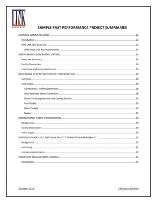 Link SDVOSB Past Performance Summaries | PDF