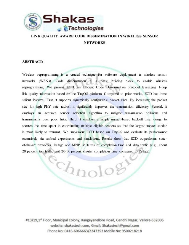 Link quality aware code dissemination in wireless sensor networks