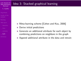 Link Analysis for Web Information Retrieval