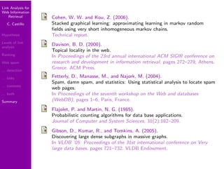 Link Analysis for Web Information Retrieval