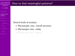 Link Analysis for Web Information Retrieval