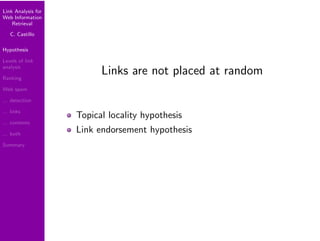 Link Analysis for Web Information Retrieval | PDF