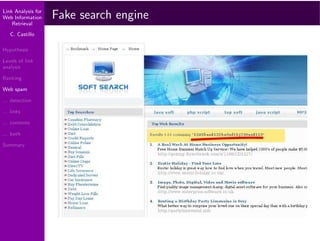 Link Analysis for Web Information Retrieval