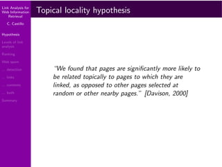 Link Analysis for Web Information Retrieval | PDF
