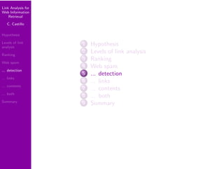 Link Analysis for Web Information Retrieval