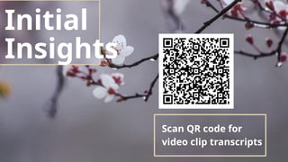 Initial
Insights
Scan QR code for
video clip transcripts
 
