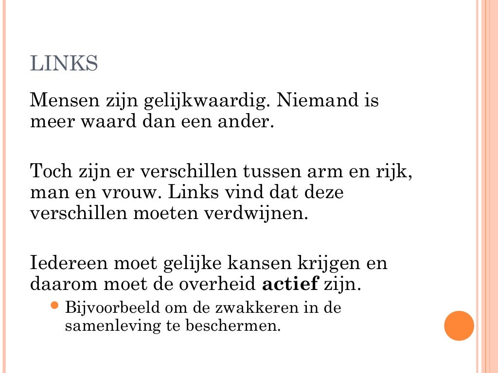 Links en rechts politiek Links en rechts politiek