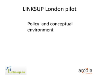 LINKSUP London pilot   Policy  and conceptualenvironment 