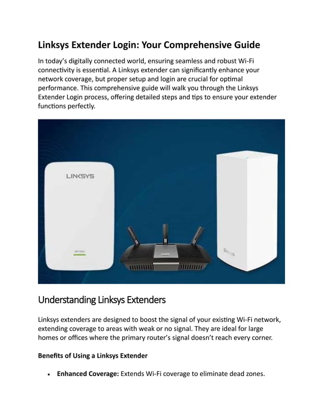 Linksys Extender Login Your Comprehensive Guide PDF