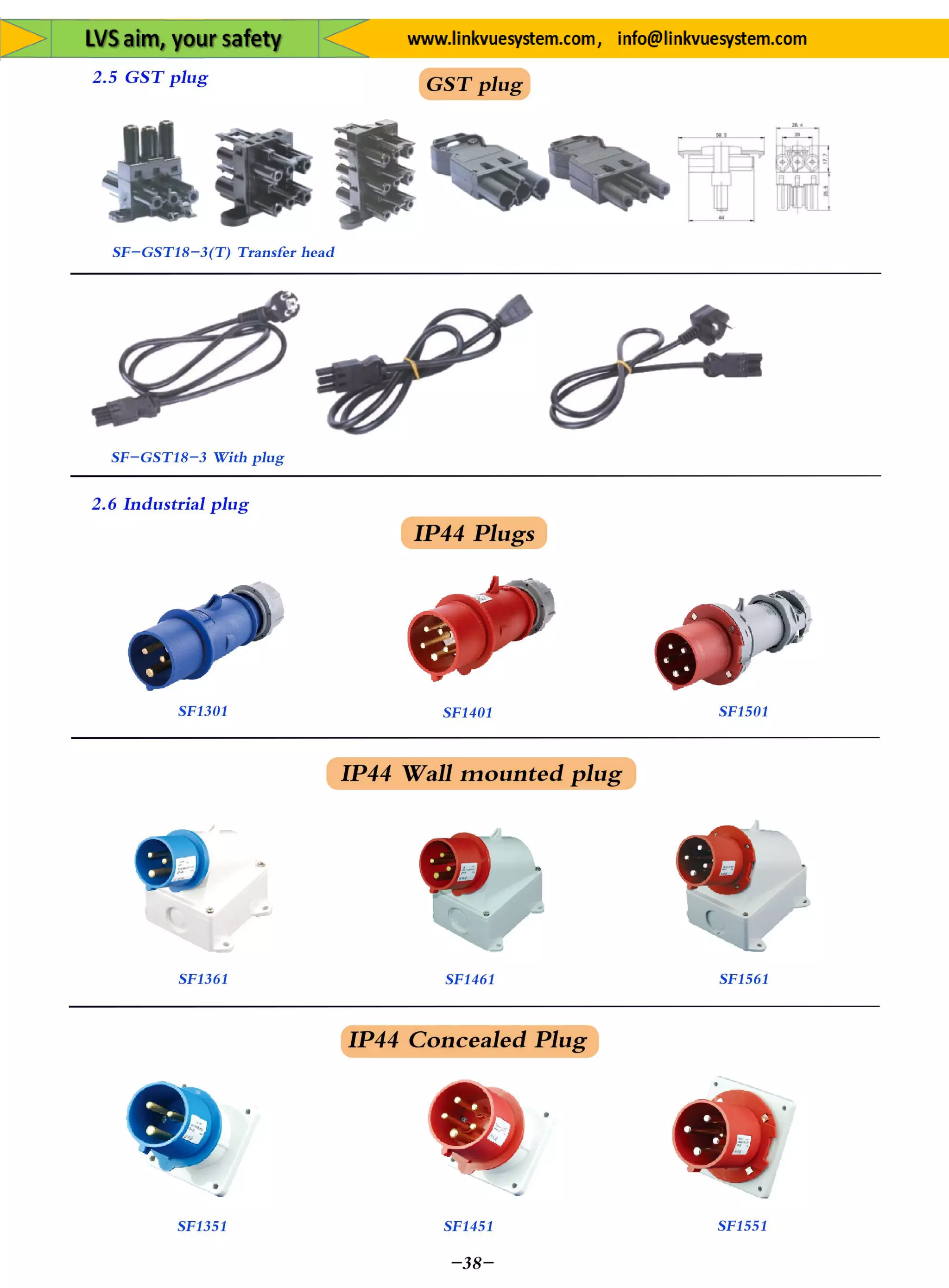 Plug&Socket for All Equipment's&System from Link Vue