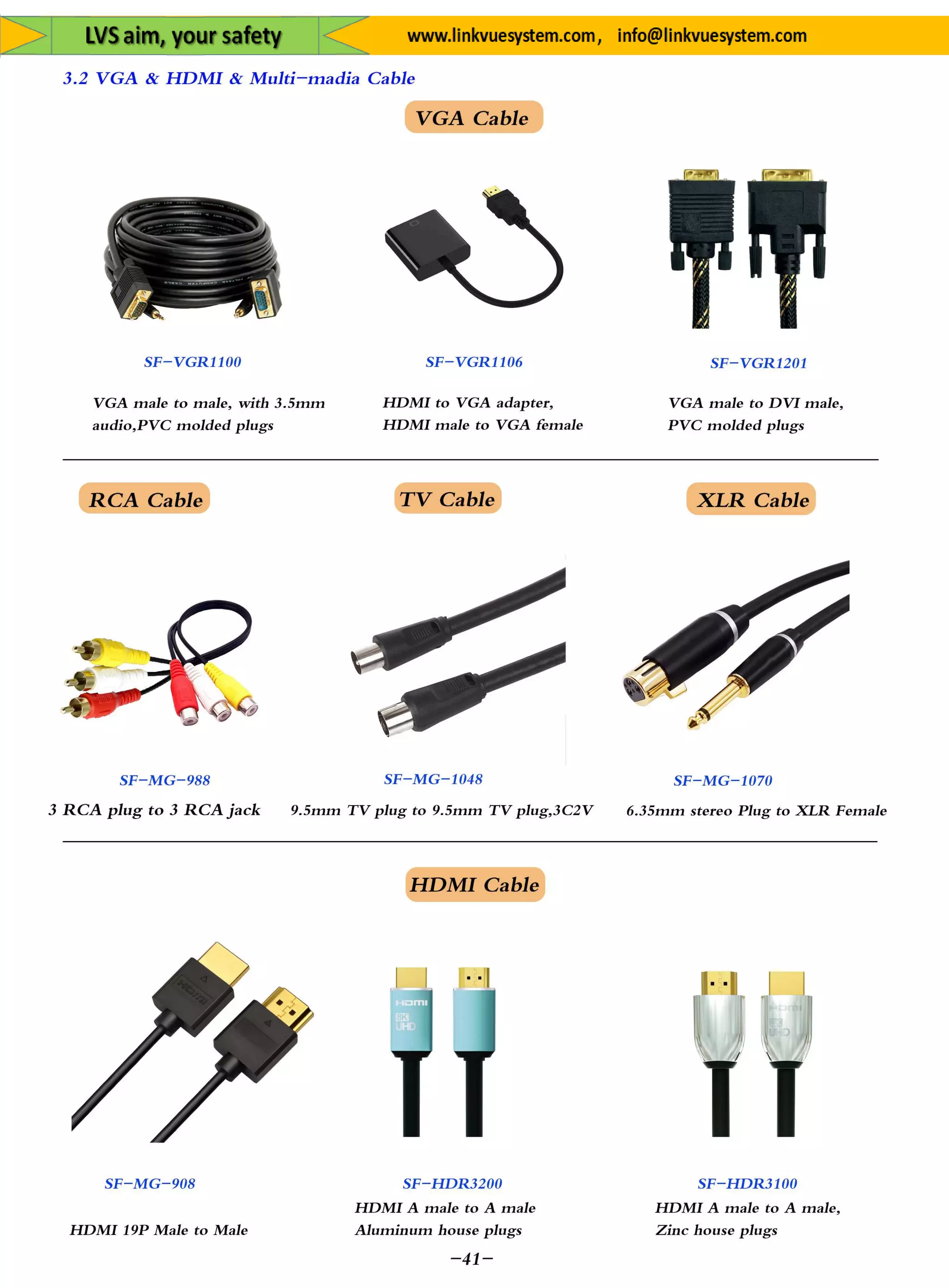 Plug&Socket for All Equipment's&System from Link Vue