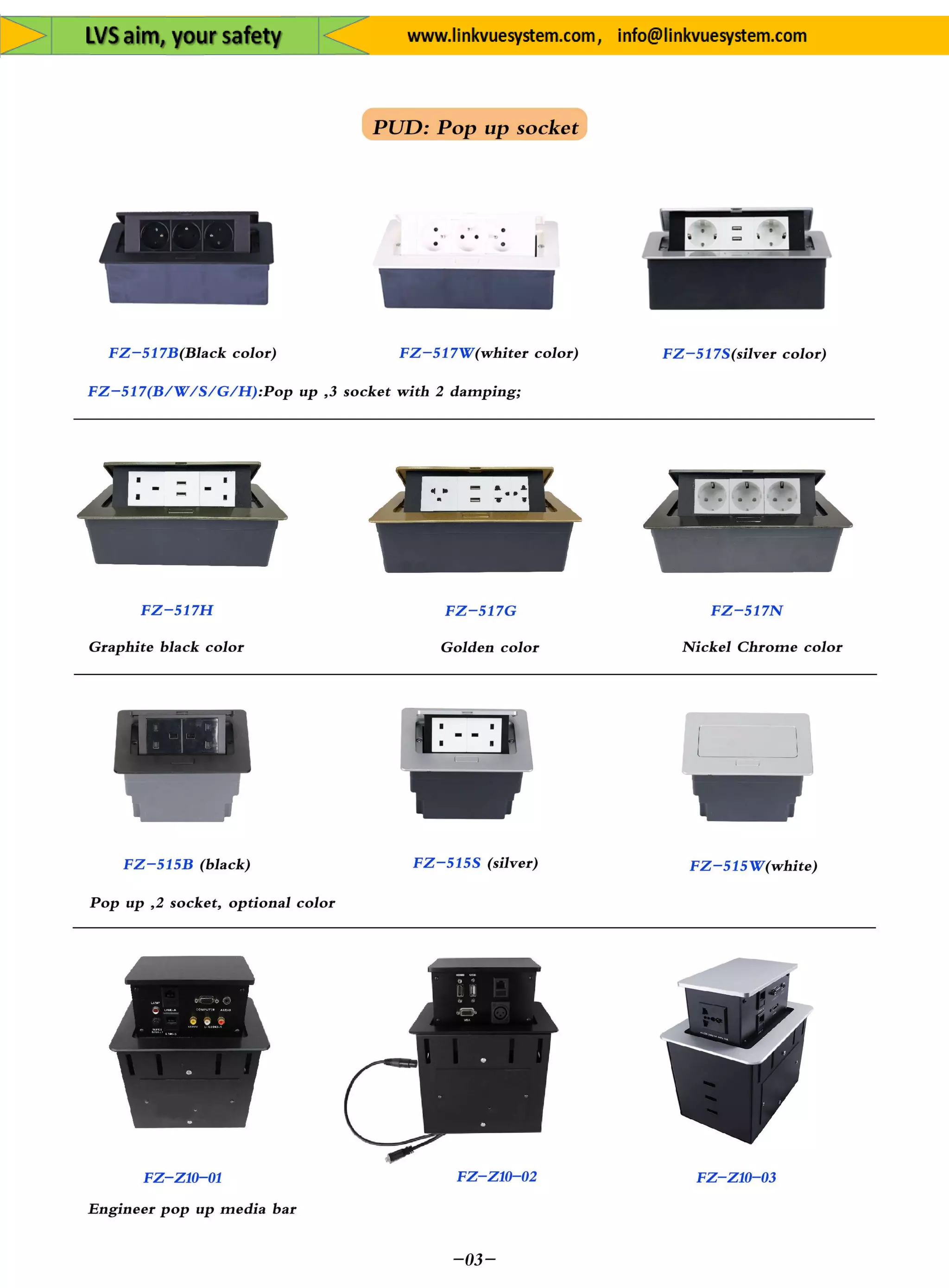 Plug&Socket for All Equipment's&System from Link Vue