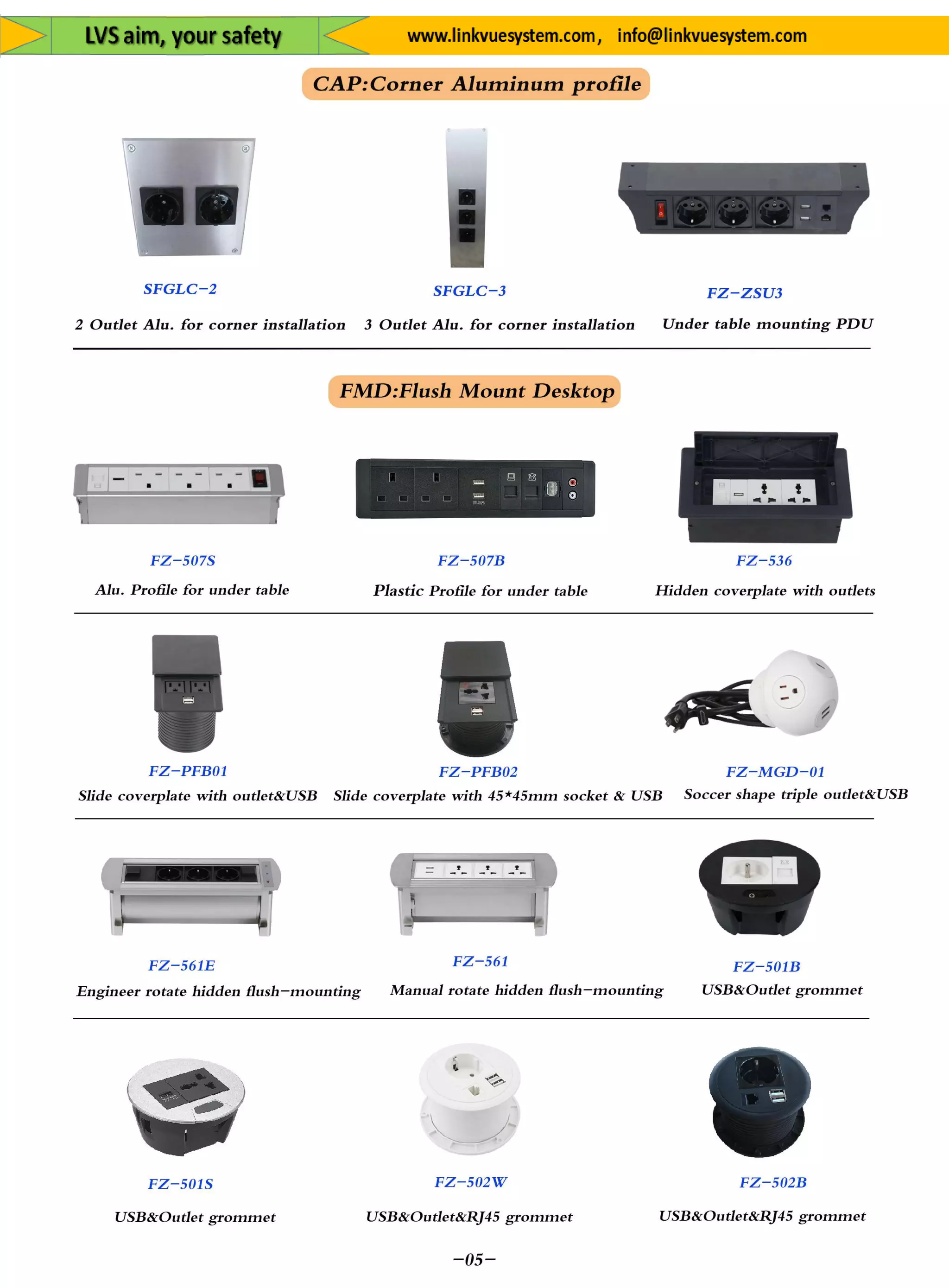 Plug&Socket for All Equipment's&System from Link Vue