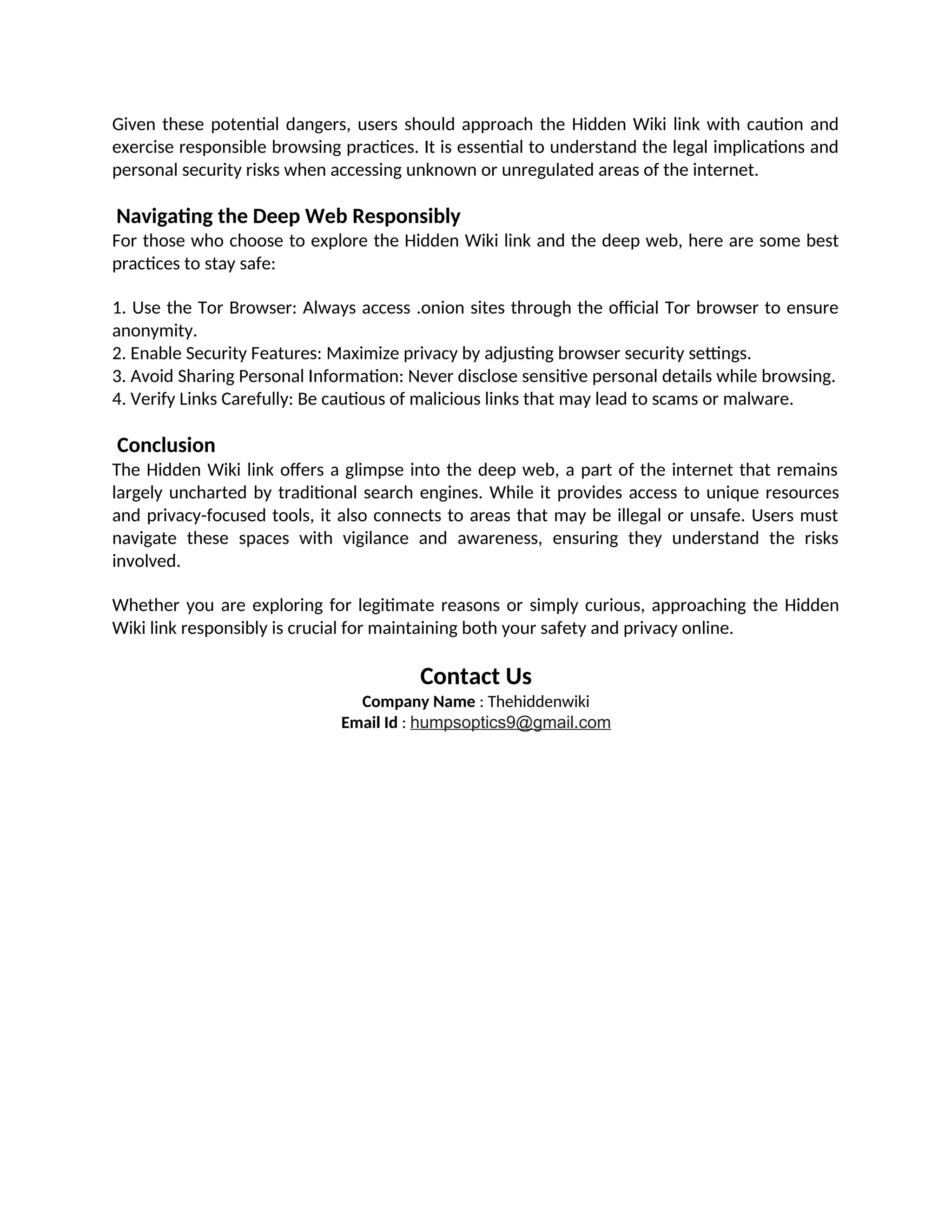 Hidden Wiki Link A Gateway To The Deep Web DOCX Hidden wiki link a gateway to the deep web docx