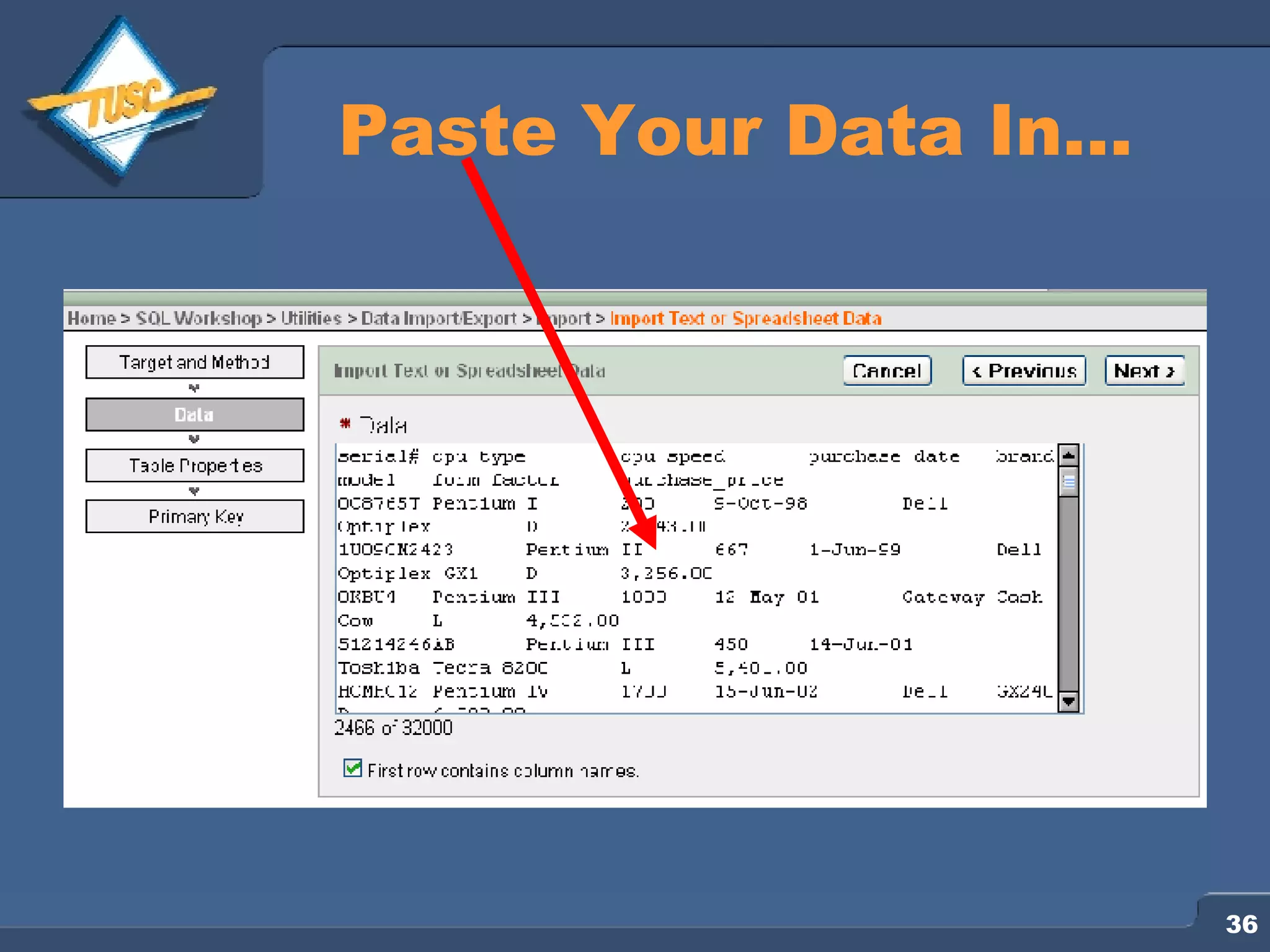 Paste Your Data In… 