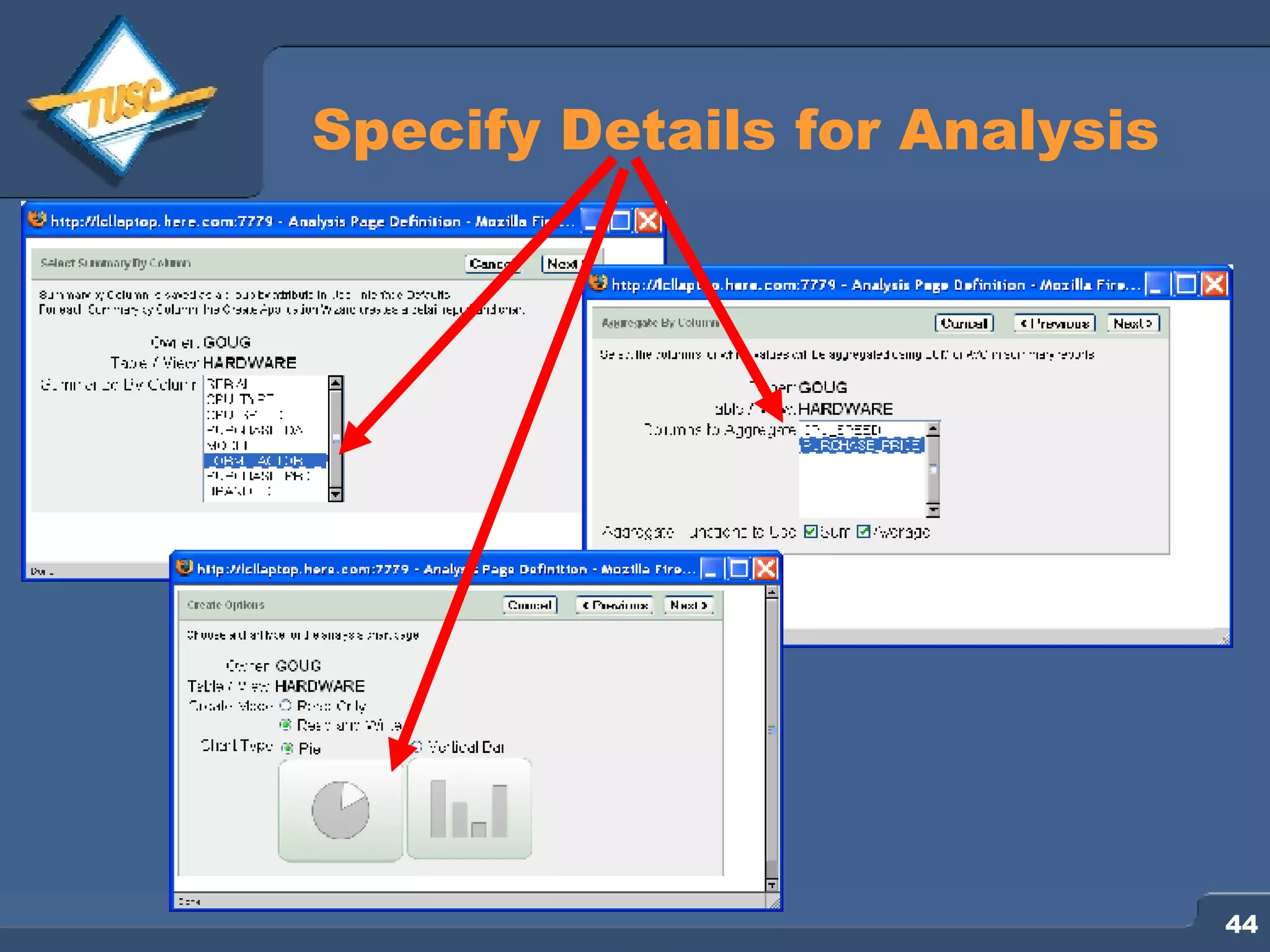 Specify Details for Analysis 