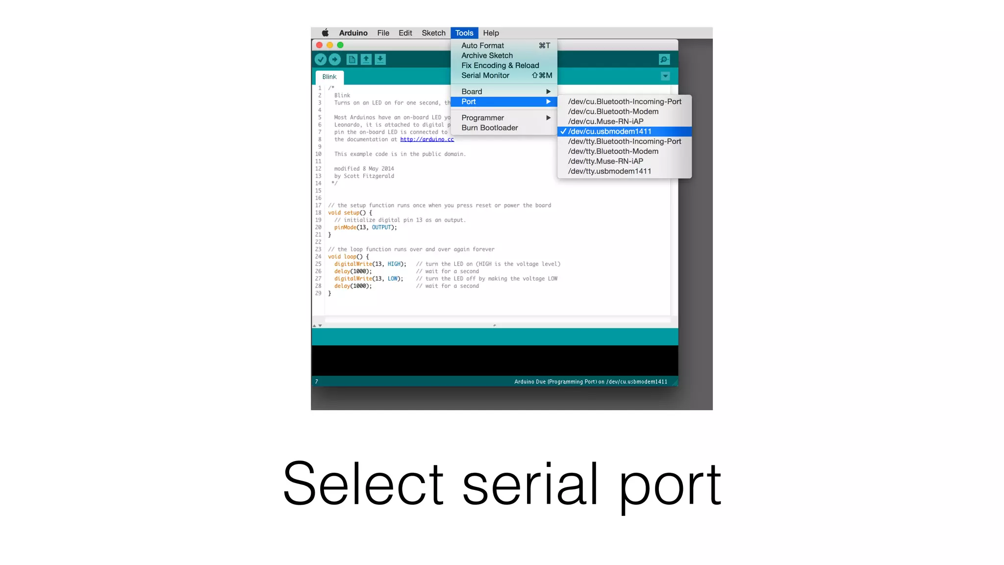 Select serial port 
 
