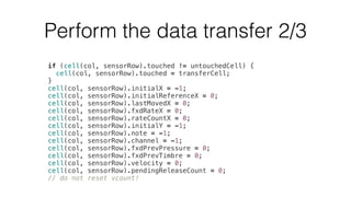 Perform the data transfer 3/3 
// transfer the focus if this was the focused cell 
byte channel = cell().channel; 
if (cha...