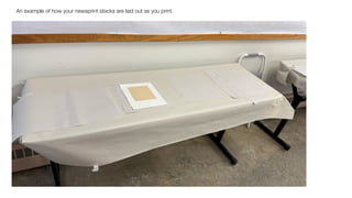 An example of how your newsprint stacks are laid out as you print.
 