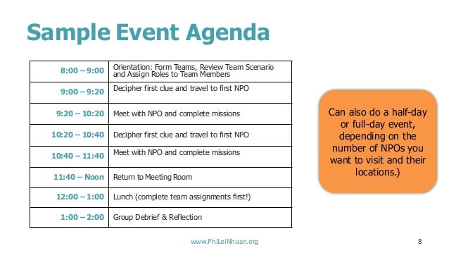 writing an agenda sample