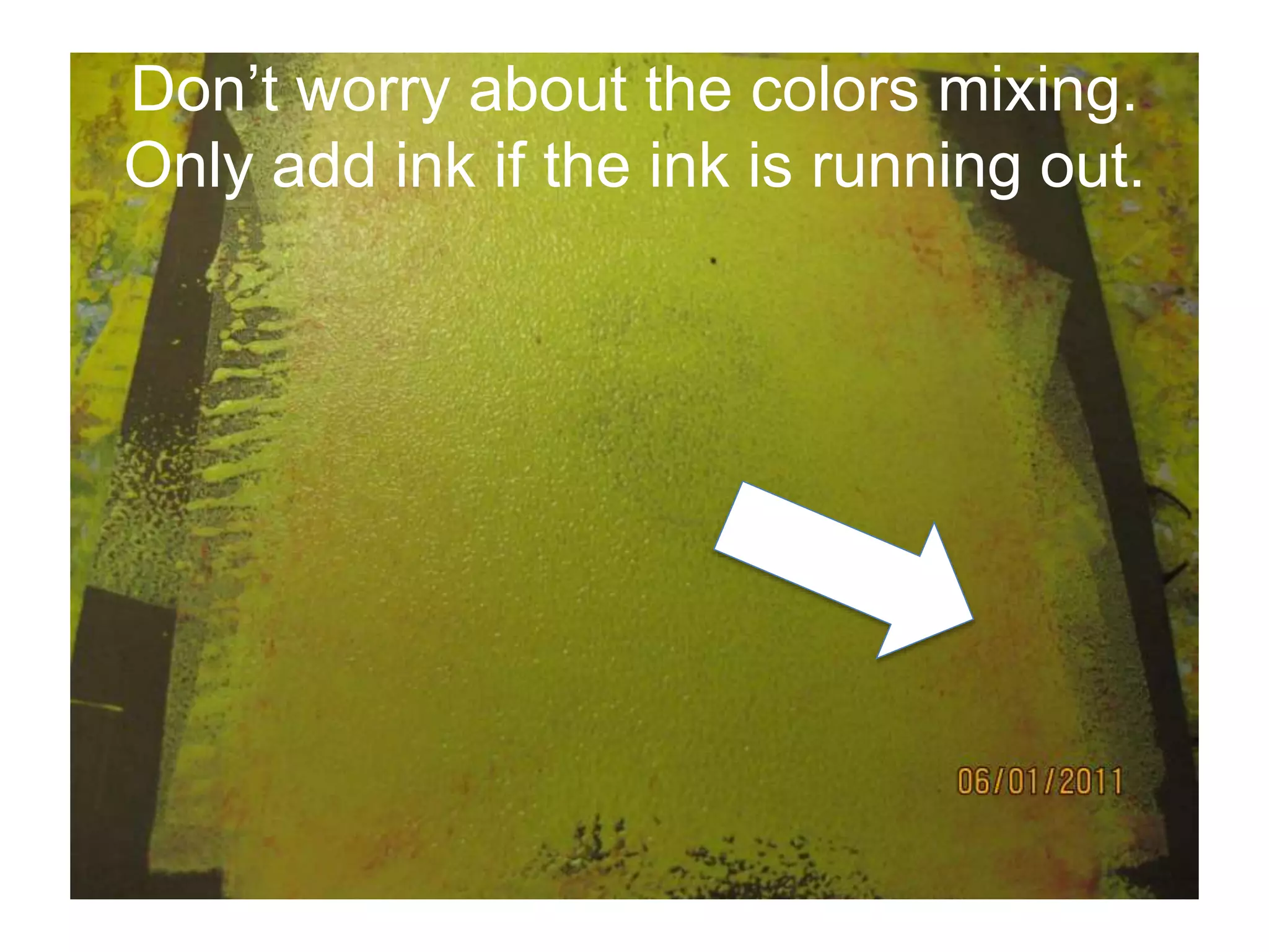 Don’t worry about the colors mixing.
Only add ink if the ink is running out.
 