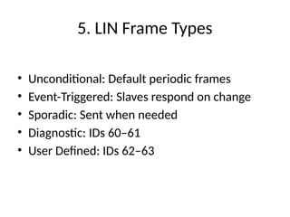 LIN Presentation Detailed for automotive | PPTX