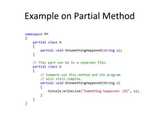 Example on Partial Method 
