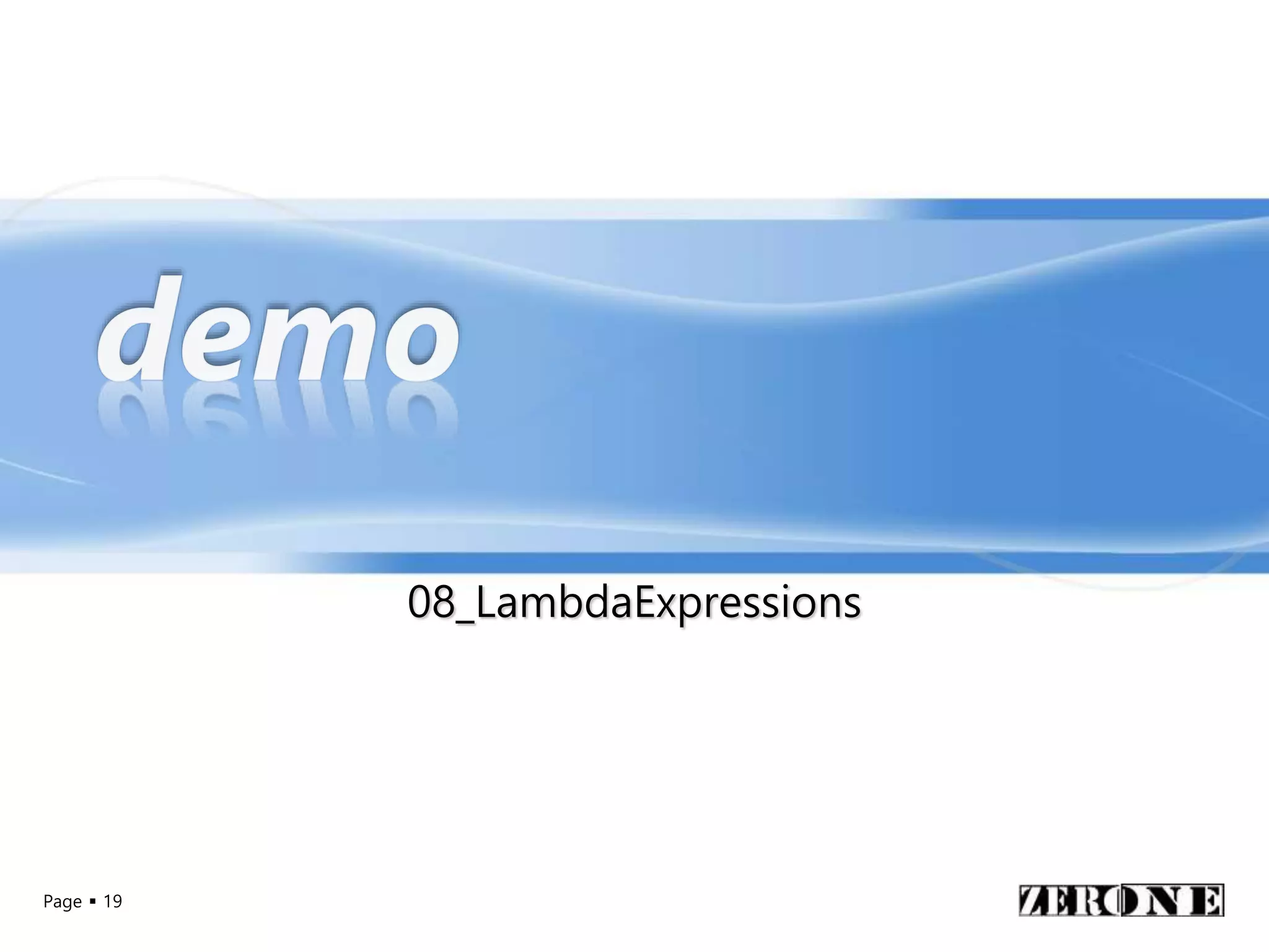 Page  19
08_LambdaExpressions
 