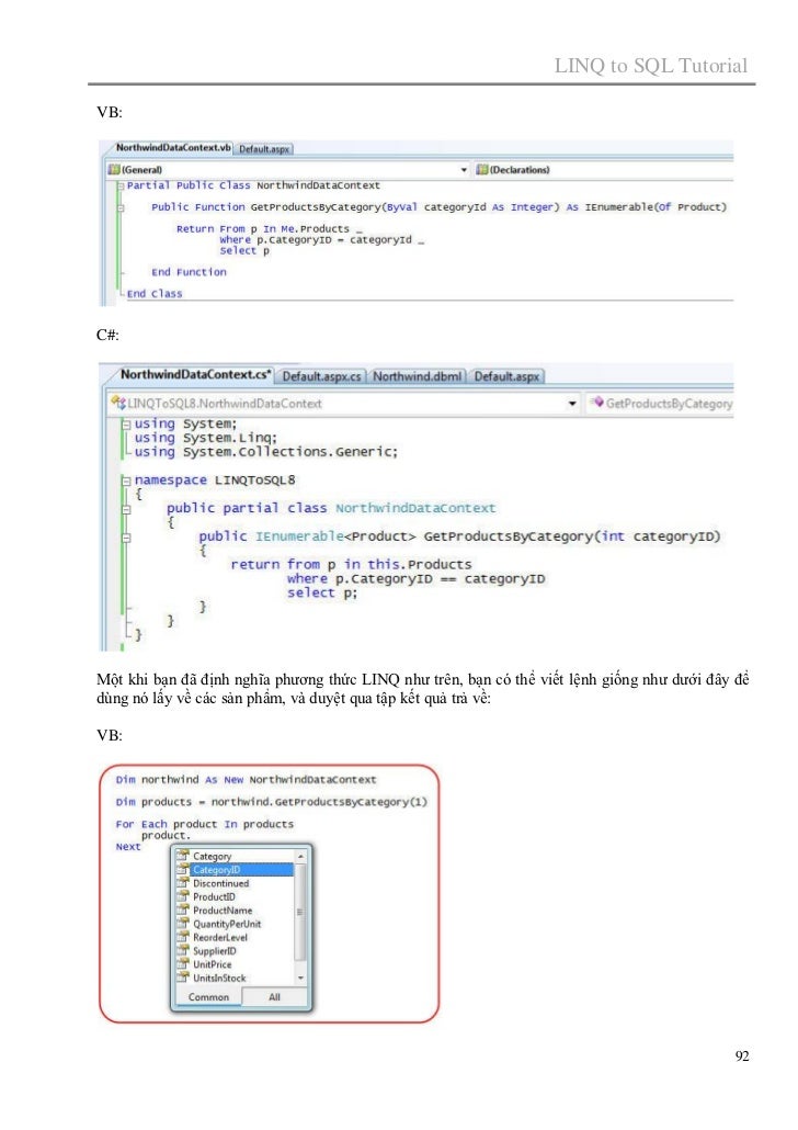 Linq to sql tutorial