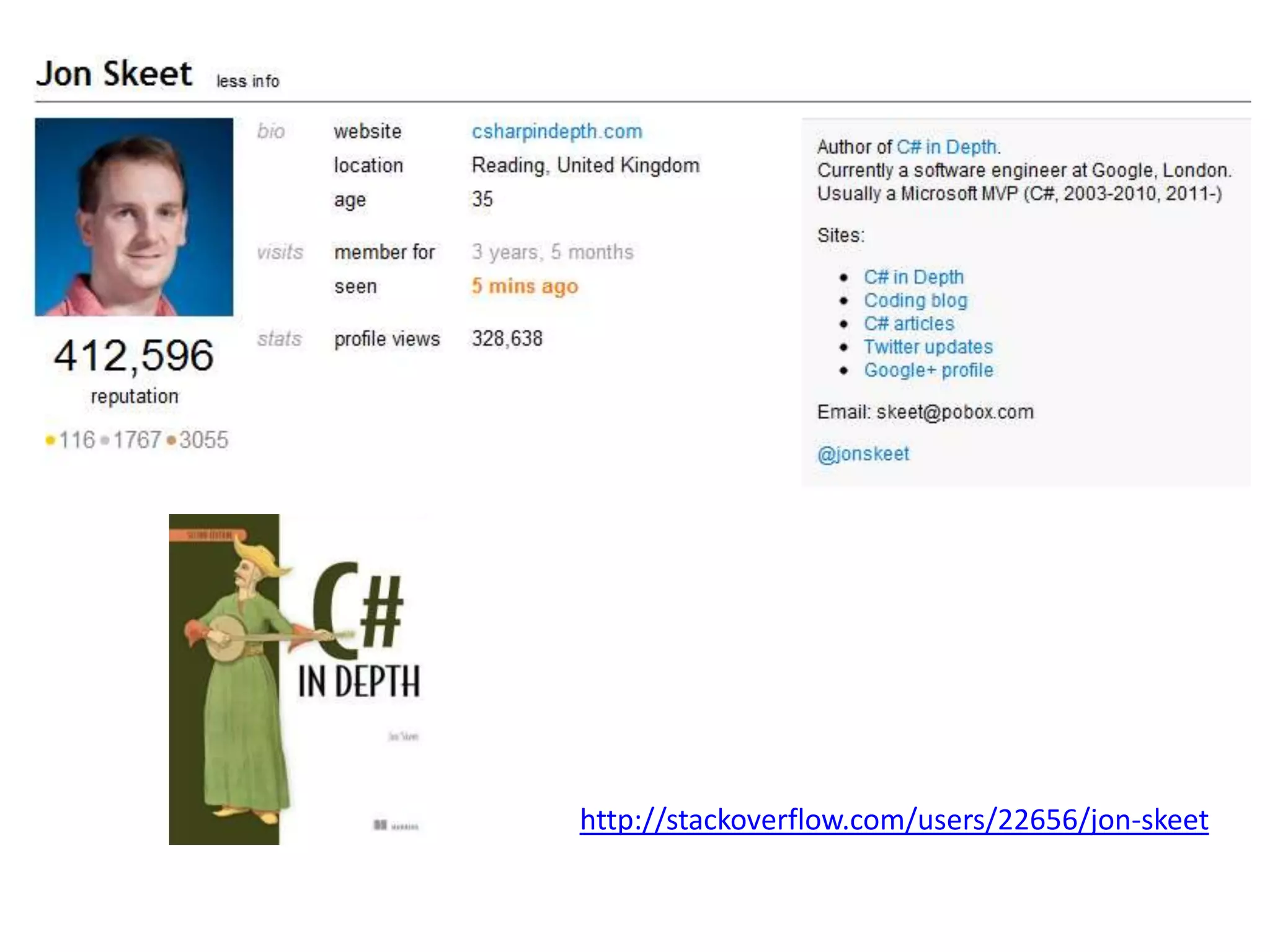 http://stackoverflow.com/users/22656/jon-skeet
 