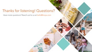 Have more questions? Reach out to us at hello@linqia.com
Thanks for listening! Questions?
 