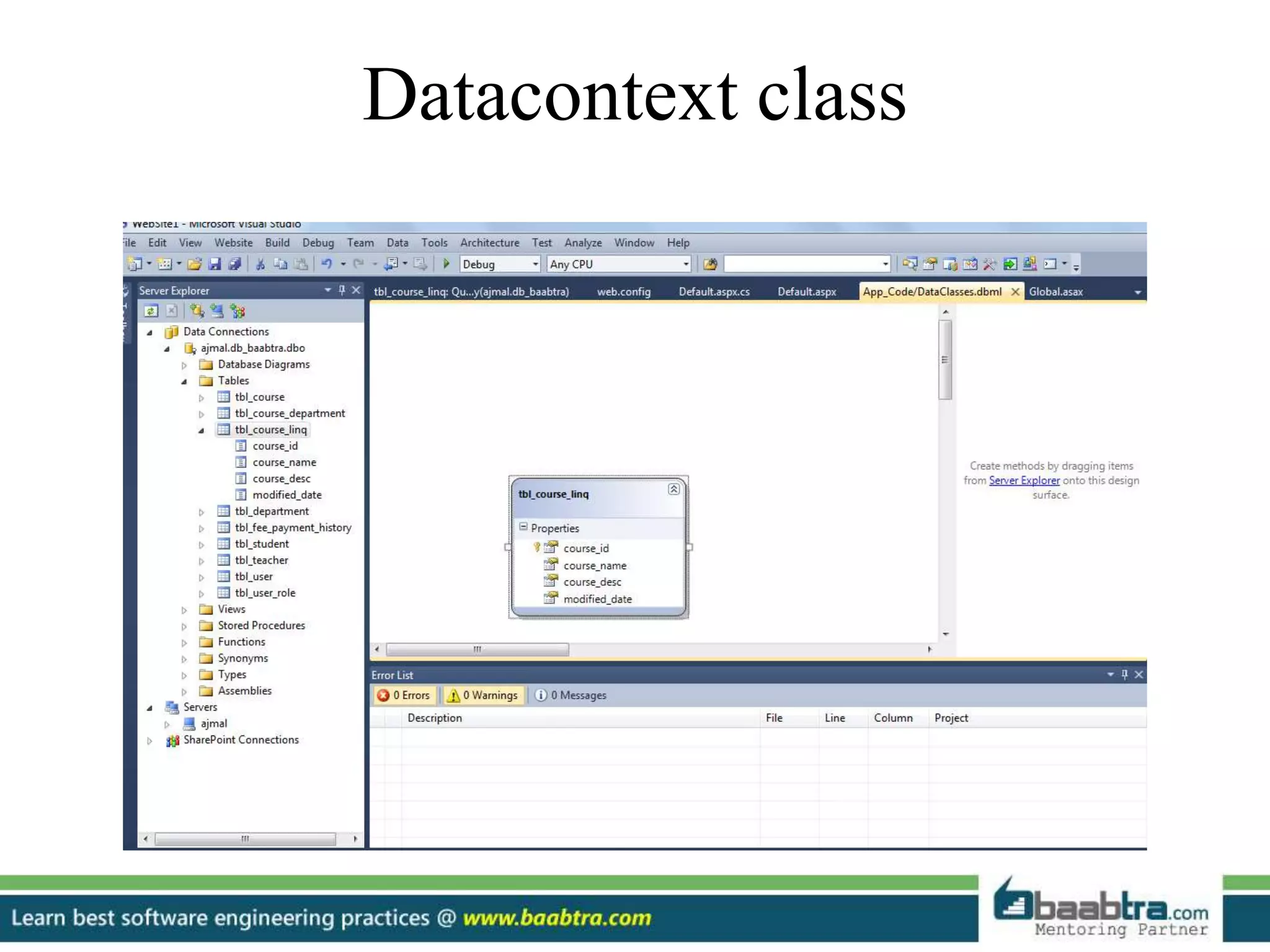 Datacontext class
 