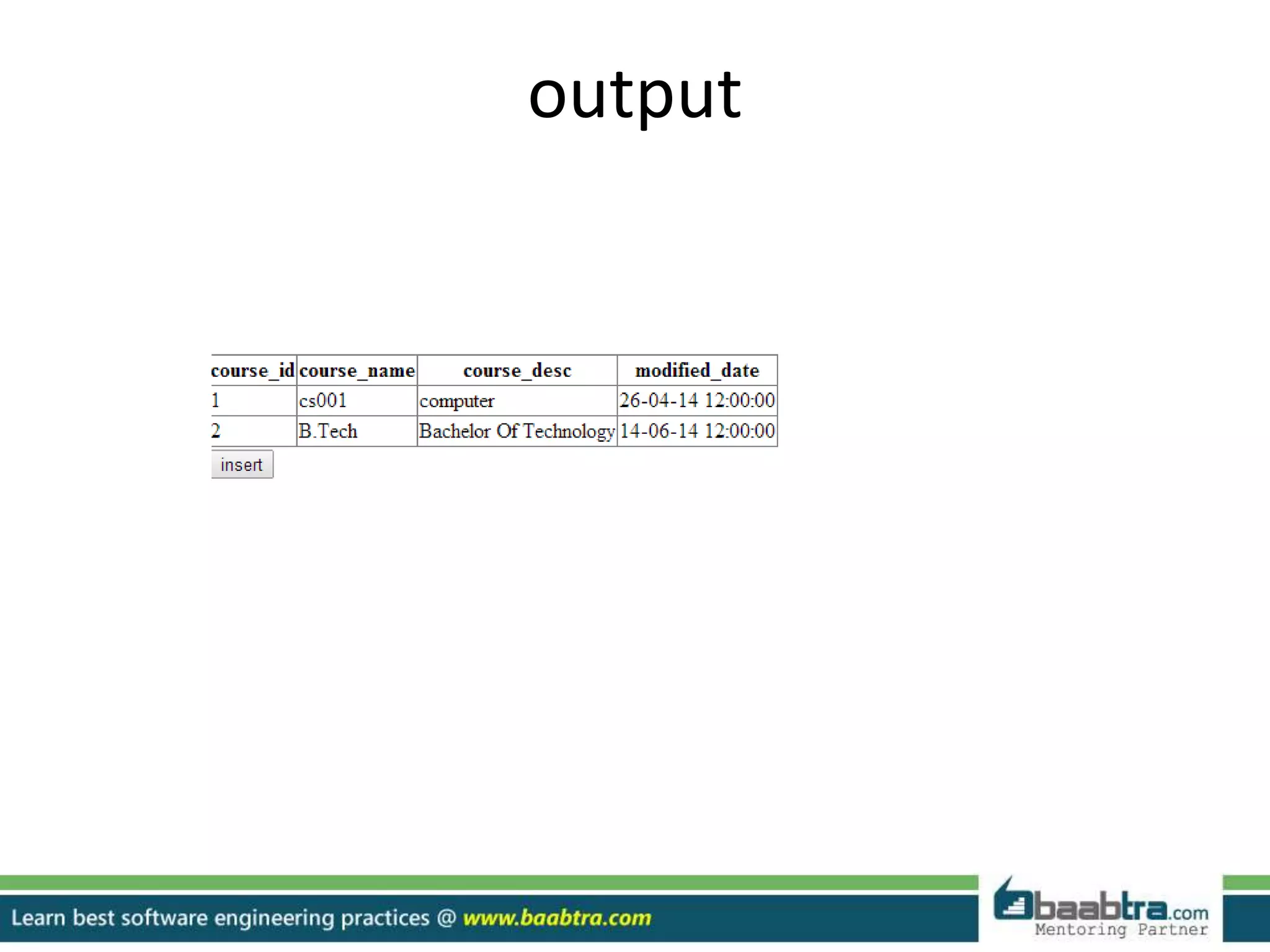 output
 