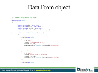 Data From object
 