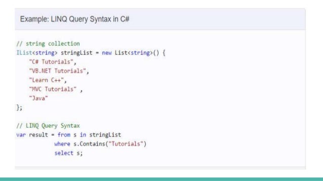 LINQ in C#