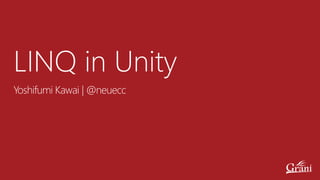 LINQ in Unity