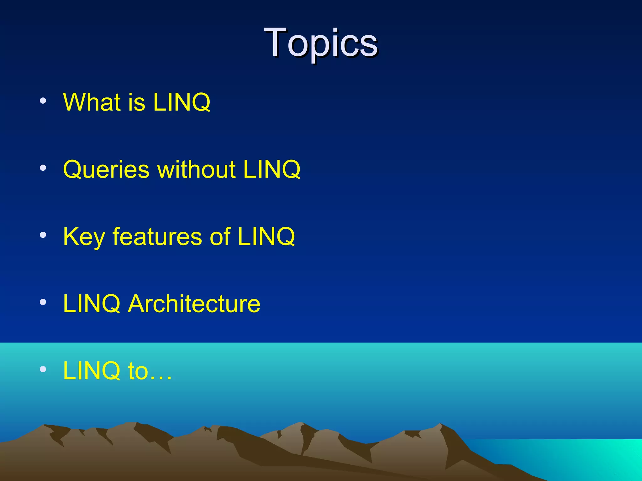 Linq presentation by vaidhesh | PPT