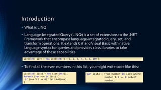 Linq to sql | PPTX