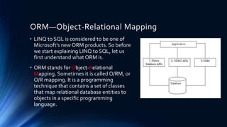 Linq to sql | PPTX