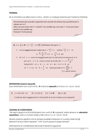 L insieme Dei Numeri Reali PDF