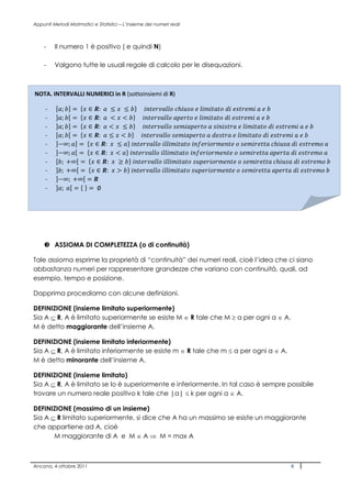 L insieme Dei Numeri Reali PDF