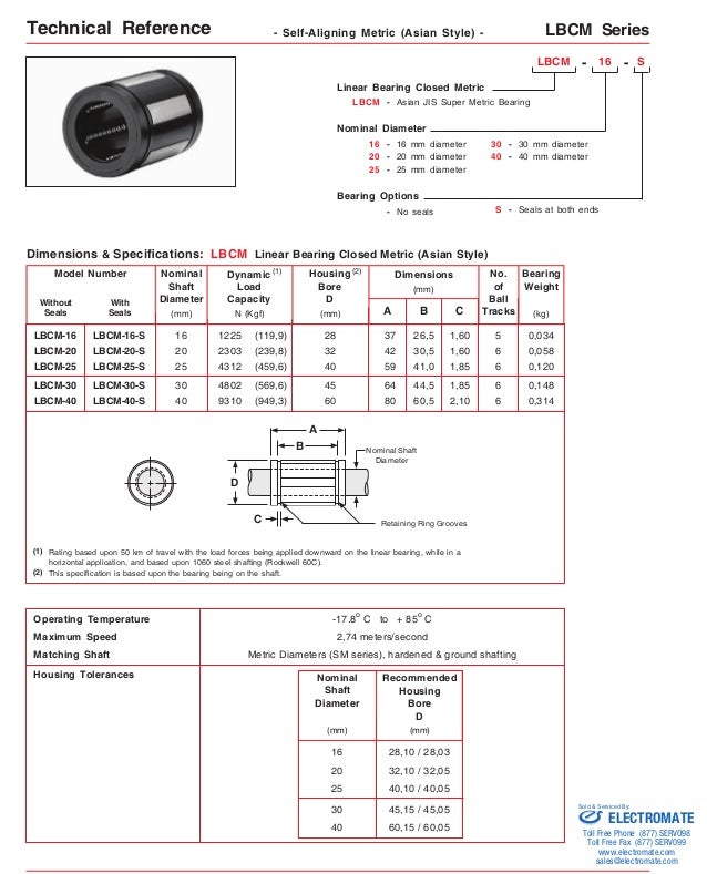 Lintech metric components_specheet