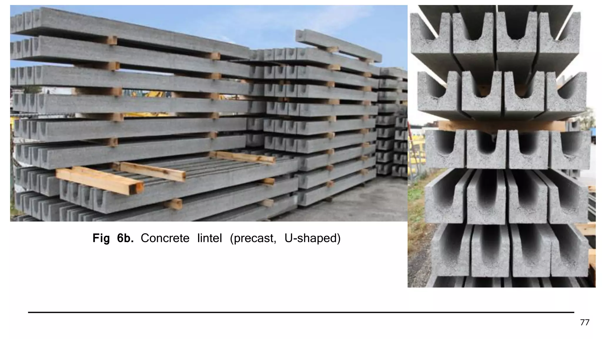 77
Fig 6b. Concrete lintel (precast, U-shaped)
 