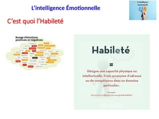 L’intelligence Émotionnelle
C’est quoi l’Habileté
 