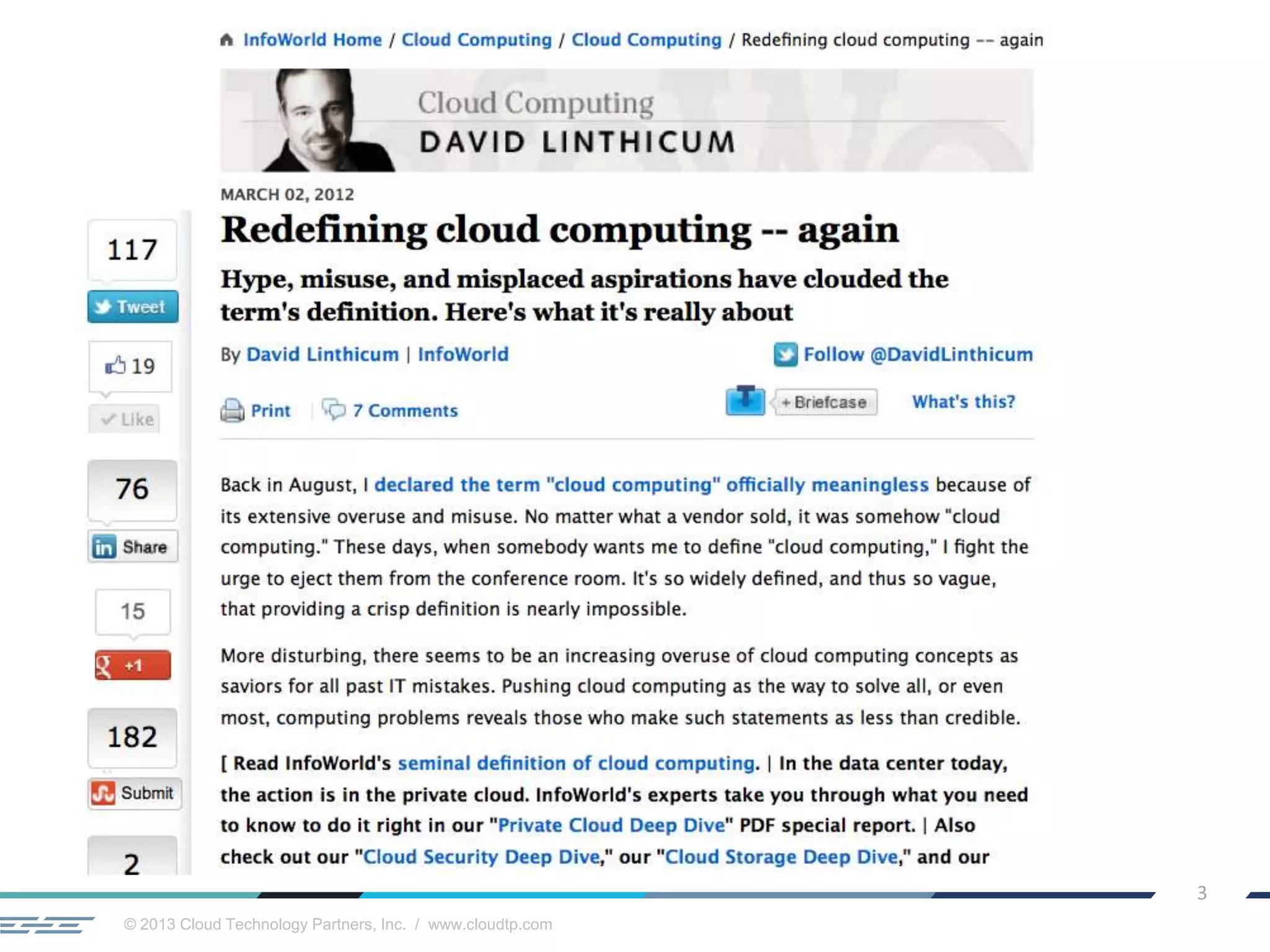 © 2013 Cloud Technology Partners, Inc. / www.cloudtp.com
3
 